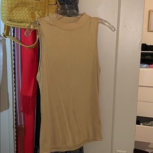 yellow mock neck tank top